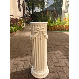 Podest Säule Blumenständer Barock Stil Antik Retro Vintage 70.cm Weiß