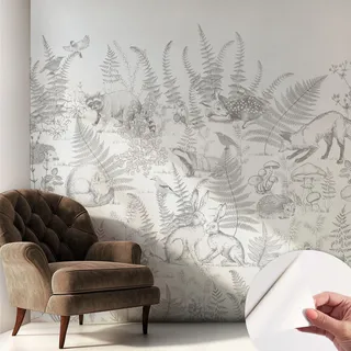 Tapete Selbstklebend - Fototapete Mit Motiv - Wandtapete Modern - Wandgestaltung Waldtiere 250x250 Cm