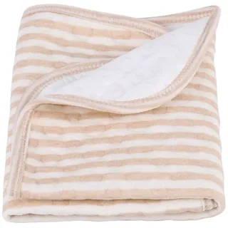Baby Wickelmatte aus Bio-Baumwolle, Wasserdicht, 30x45 cm, Tragbar, Kaffeestreifen, für 0-3 Jahre