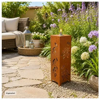 Hti-Living Dekoobjekt Gartenfackel Verena L blau