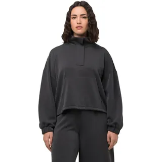 Ulla Popken, Damen, große Größen, Sweatshirt mit Stehkragen und verdecktem Reißverschluß - 54-56 Große Größen