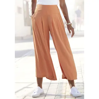Culotte LASCANA Gr. 46, N-Gr, orange (peach) Damen Hosen Strandhosen weite sommerliche Stoffhose mit Taschen Bestseller