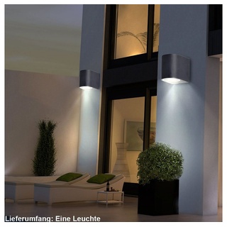 etc-shop Außen-Wandleuchte, LED Wand Spot Strahler Lampe Leuchte Beleuchtung Sensor UP DOWN ALU- 7 cm x 9.4 cm x 8 cm