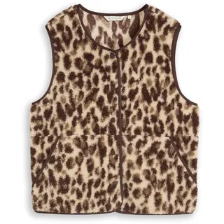 Tom Tailor Boxy Fit Teddy Weste Braun 3XL