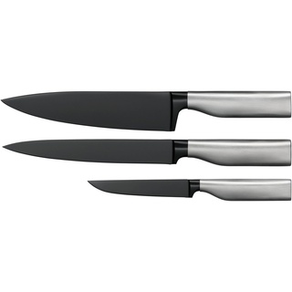 WMF Messer-Set Ultimate Black (3-tlg), Made in Germany, immerwährende Schärfe, ergonomische Griffe schwarz|silberfarben