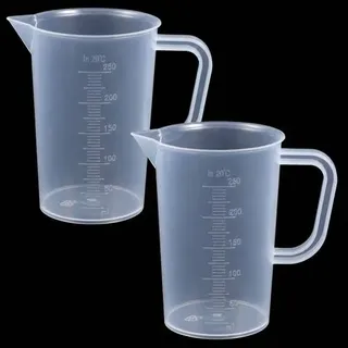 2 Stück Messbecher 250ml, Measuring Cups mit Waage und Griff | Transparent Messbecher Dosierhilfe Messbecher Set Präzisionsmessbecher für Waschmitt