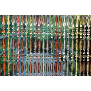 La Tenda Perlenvorhang STRESA 1 Türvorhang bunt, Hakenaufhängung, transparent, 90 x 210 cm, Perlen - Länge und Breite individuell kürzbar bunt 90 cm x 210 cm