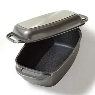 Stoneline Rechteck-Bräter, Grau, Metall, 40x10.9x22 cm, Kochen, Töpfe, Bräter