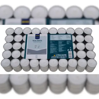 METRO Professional Teelichter, Paraffin, Ø 3.75 x 2 cm, Brenndauer 6 Stunden, weiß, 150 Stück