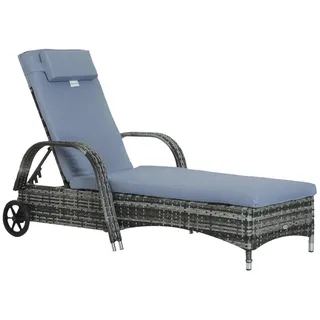 Outsunny Sonnenliege 200 x 73 x 103 cm Blau
