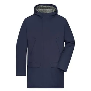 Men's Business Parka Klassischer, wattierter Parka mit angeschnittener Kapuze blau, Gr. XL