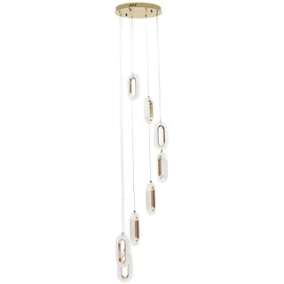 panfudongk Moderne 8-Ring LED Pendelleuchte Deckenleuchte Deckenlampe Kronleuchter mit Fernbedienung Einstellbare Helligkeit 35W 3850lm für Wohnzimmer Büro Flur Esszimmer
