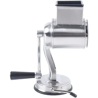 Aluminium Trommelreiben-Set, Edelstahl Gemüseschneider Manuelle Gemüsehobel Kartoffelreibe Käsereibe mit Kurbel & 5 Trommeln, für Gemüse Zwiebel Karotten Nuss 10.1 * 10.1 * 22.4cm
