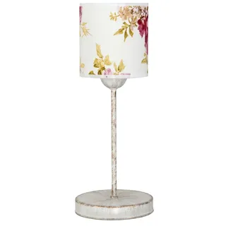 Weiße Tischlampe Mit Antikgoldenem Schirm, Morgan 9-886