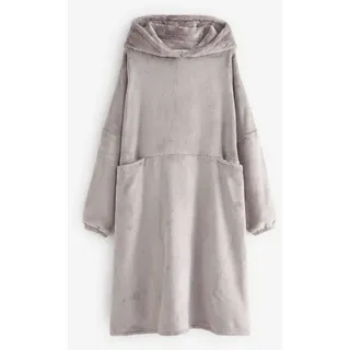 Next Damenbademantel Kapuzendecke aus Fleece, Polyester grau