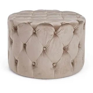 YES EVERYDAY Pouf Adeline in Samt-Optik, Rosa
