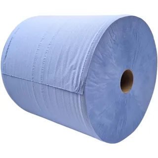 tissue expert Putztuchrolle, Putzrolle, Putztücher blau 3-lagig, 1000 Blatt, 36x38 cm, perforiert, saugstark, Reinigungstücher