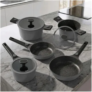 STONELINE Topf-Set 8-tlg. 18 cm rund + 20 cm rund + 24 cm rund