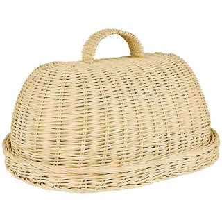 Handgeflochtener Brotkorb Aus Rattan, Servierkorb Für Obst, Gemüse Und Speisekammer Mit Staubdichtem Deckel, Ideal Für Küche Und Restaurant