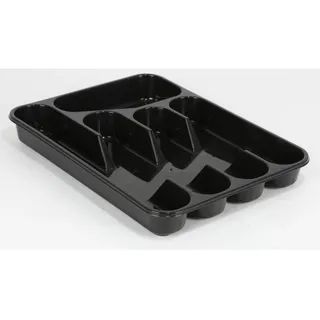 BURI Besteckkasten Besteckkasten schwarz Besteckeinteiler Besteckbox Besteckeinsatz