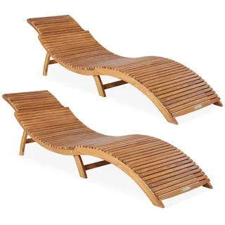 CASARIA Sonnenliege 190 x 60 x 51 cm braun 2 St.