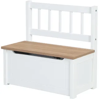 roba Truhenbank Woody 54 x 53 x 28 cm Holz lackiert natur/weiß
