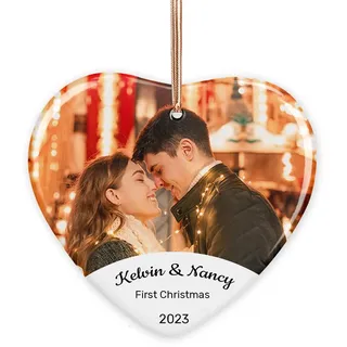 Personalisierte Weihnachtskugeln mit Foto, Weihnachtsgadgets für Paare 2023, Christbaumkugel mit Name, Personalisierte Geschenke Männer, Frauen, Paare