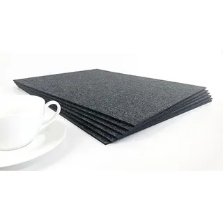 Tischset TAVOLA aus Filz - 6 Platzauflagen 45 x 35 cm - runde oder Spitze Ecken - 4 Farben - Made in Germany (45x35cm, Spitze Ecken, anthrazit meliert)