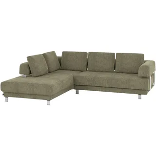 Stylife Ecksofa, Hellgrün, Metall, Uni, 5-Sitzer, Füllung: Polyurethan (Pur), Ottomane links, L-Form, 277x235 cm, Goldenes M, Typenauswahl, Fußauswahl, Stoffauswahl, seitenverkehrt erhältlich, Hocker Rücken echt, individuell planbar, Wohnzimmer, Sofas & Couches, Wohnlandschaften, Ecksofas