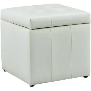 vente-unique Sitzhocker Serafino Kunstleder 49 x 48 x 49 cm Weiß
