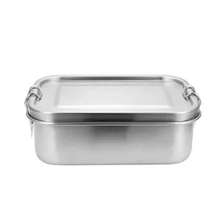 Clanmacy Lunchbox Edelstahl Brotdose mit Fächern Auslaufsichere Lunchbox BPA frei, Edelstahl, (Packung, 1400ml, 1200ml, 800ml), Edelstahl, BPA-frei, plastikfrei, Auslaufsicher silberfarben
