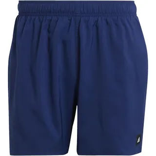 Adidas Solid CLX Short-Length Swim Shorts, Dark Blue/Black, M