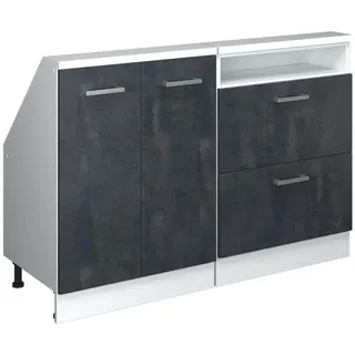 Vicco Unterschrank R-Line 120 x 81,6 x 46 cm Schwarz/Weiß