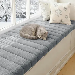 YFHT Sitzbank Polster 90x30cm Bankauflage Sitzkissen Bank mit Rutschfester Unterseite, Sitzauflage Bank mit Reißverschluss, waschbares Bankkissen, Esszimmerbank, Fensterbank, Gartenmöbel, Gray