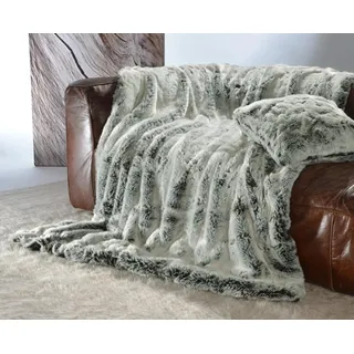 Wohndecke Premium Felldecke (Kunstfell) Chinchilla, Wohnen und Accessoires GmbH & Co. KG, Pelzoptik grau|silberfarben 220 cm x 240 cm