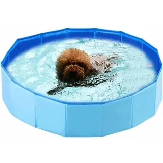 Faltbarer Hundepool, Hundeplanschbecken, Hundepool, Blau-sonnig
