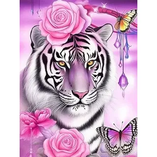 VAIIEYO 5D DIY 5D Diamond Painting Erwachsene Tiger, Diamant Painting Bilder Malerei Kits Tier, Malen Nach Zahlen Diamant Home Wand Decor Gemälde Kreuzstich Diamond Dekoration 30x40 cm-28