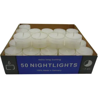 safe candle Nightlights Teelichter, transparente Polycarbonathülle, 8 Stunden Brenndauer, 50 Stück