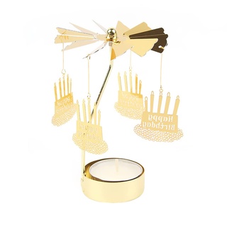 Kerzenständer Gold Rotierender Kerzenhalter Karussell Glas Teelichthalter Teelichter für Valentinstag Deko Weihnachten Geschenk Hochzeit Dekoration Wohnzimmer Tischdeko,Alles Gute zum Geburtstag
