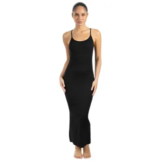 Smilodox Maxikleid Aveline Backless, Figurbetontes Rückenfreies Rippstrickkleid Knöchellanges elastisches Sommerkleid, Alltag & besondere Anlässe schwarz XL