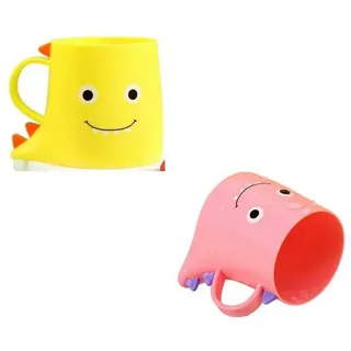 LuxusKollektion Zahnputzbecher Zahnputzbecher Set 2 Stück Kunststoff Kinder, (2-St) bunt