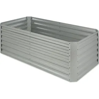 Blumfeldt Hochbeet aus Metall, Wetterfestes Stahlblech-Hochbeet für Balkon & Garten, Rostfreies Hochbeet, Freistehende Hochbeete 180x60x90 cm, 970... - Silber