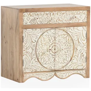Woodkings Waschtisch Delhi I 80 cm breit | Massivholz aus Mango | Rustikal & Modern | Waschtischunterschrank für Aufsatzwaschbecken | Badezimmer Unterschrank aus Holz