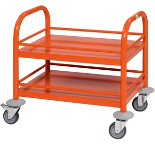 Kongamek Mini-servierwagen 530x375x550mm 2 Etagen Pulverbeschichtet In Orange Mit Bremse