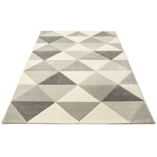 Teppich Berlad, Bruno Banani, rechteckig, Höhe: 13 mm, handgearbeitet, Konturenschnitt, gekettelt grau 120 cm x 170 cm x 13 mm