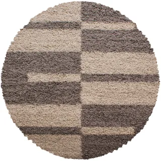 Ayyildiz Hochflorteppich Gala 2505 Taupe Ø 120 cm