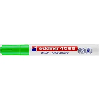 edding 4095 Kreidemarker - hell-grün - 1 Kreidestift - Rundspitze 2-3 mm - Kreidestift für Tafel abwischbar - zum Beschriften von Fenster, Glas, Spiegel - Tafelstift mit deckenden Farben