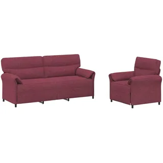 vidaXL Couch Stoff 2-Sitzer Rot