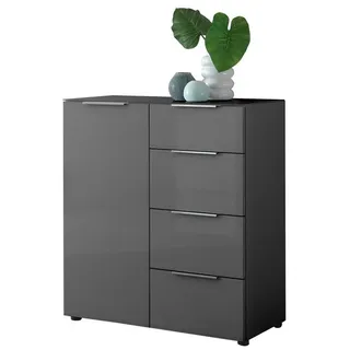Möbel Boss Kommode Santorin 90 x 99 cm Anthrazit/Glas