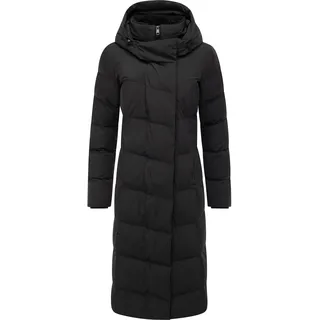 Ragwear Damen, Langer Wasserdichter Steppmantel mit Kuschelkragen